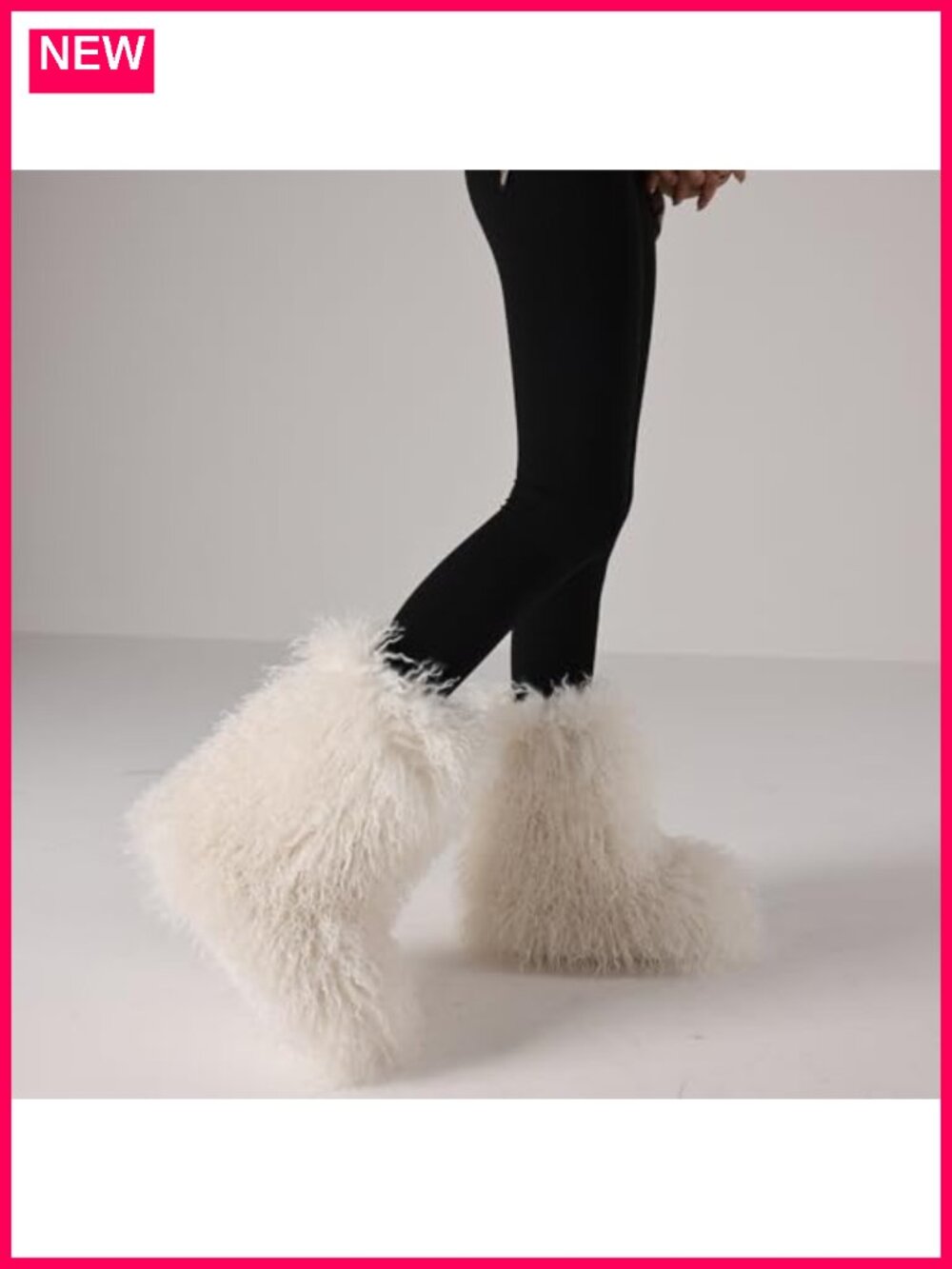 Women's Faux Fur Mid-Calf Snow Boots Fluffy Slip-On Winter Boots - Picture 3 of 6